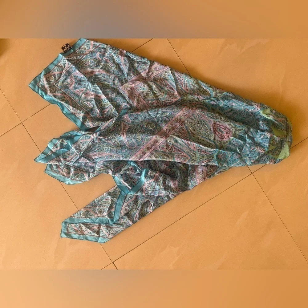 Indian Handmade 100% Pure Silk Colorful Long Scarf Lightweight Summer Spring
